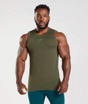 Podkoszulki Męskie Gymshark 315 Seamless Oliwkowe Zielone | PL 4022YXF